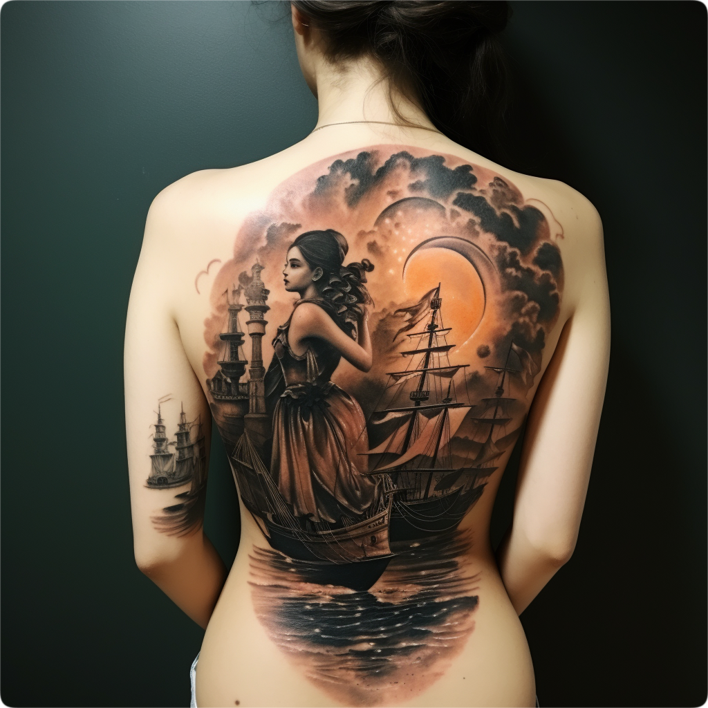 Back piece tattoo by Trinity Tattoo Studio